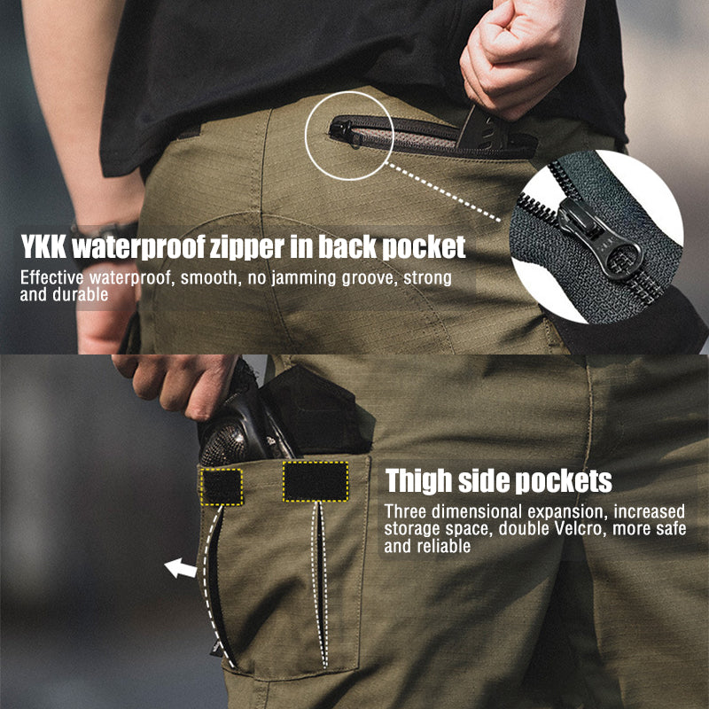 Men's Urban Cargo Trousers Waterproof Ripstop Tactical Pants
