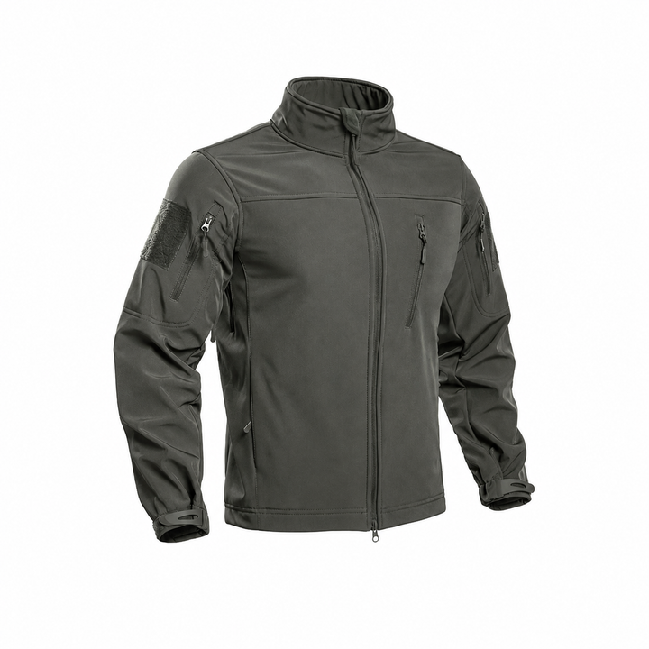 Men's fleece-lined tactical softshell jacket in Gray