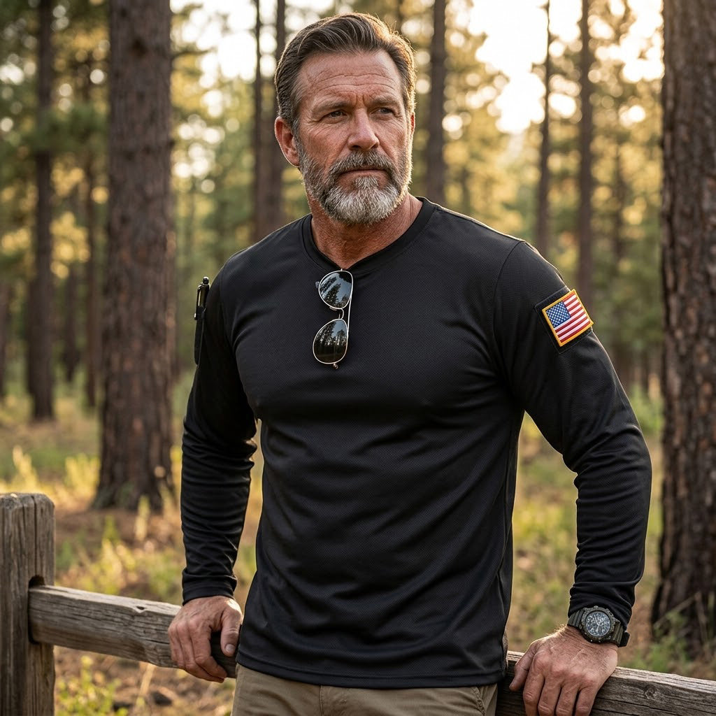 3Pack Men's Tactical Quick Dry Breathable Long Sleeve Shirt