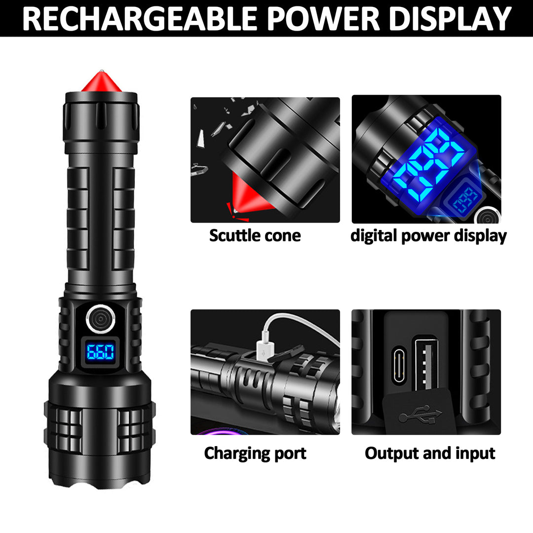 A06 White Spotlight Rechargeable Tactical LED Flashlight