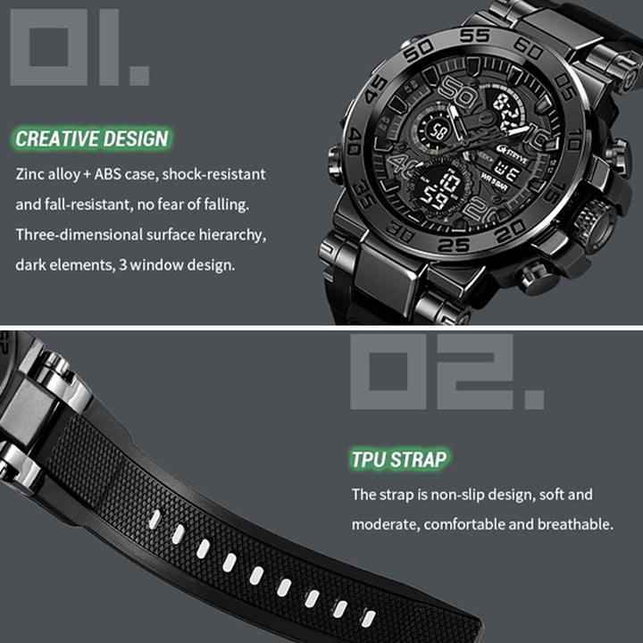 TWS Colorful Functional Waterproof Tactical Watch