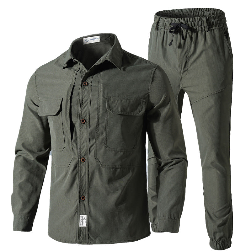 Men's Quick-Dry Lightweight Shirt & Pants Set – Tactical Stretch Uniform
