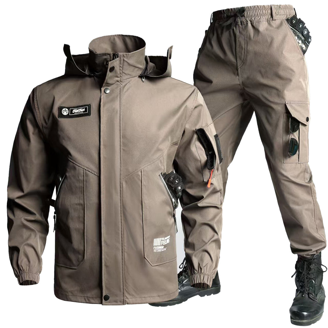 Men's Tactical Softshell Jacket & Cargo Pants Set – Multi-Pocket Outdoor Workwear Suit