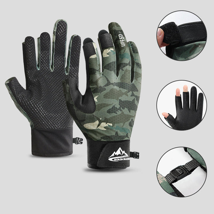 TWS Sun Protection Fingerless Fishing Gloves