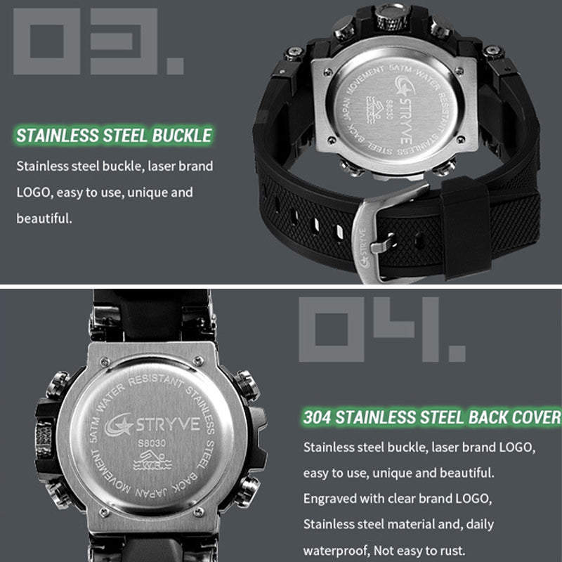 TWS Colorful Functional Waterproof Tactical Watch