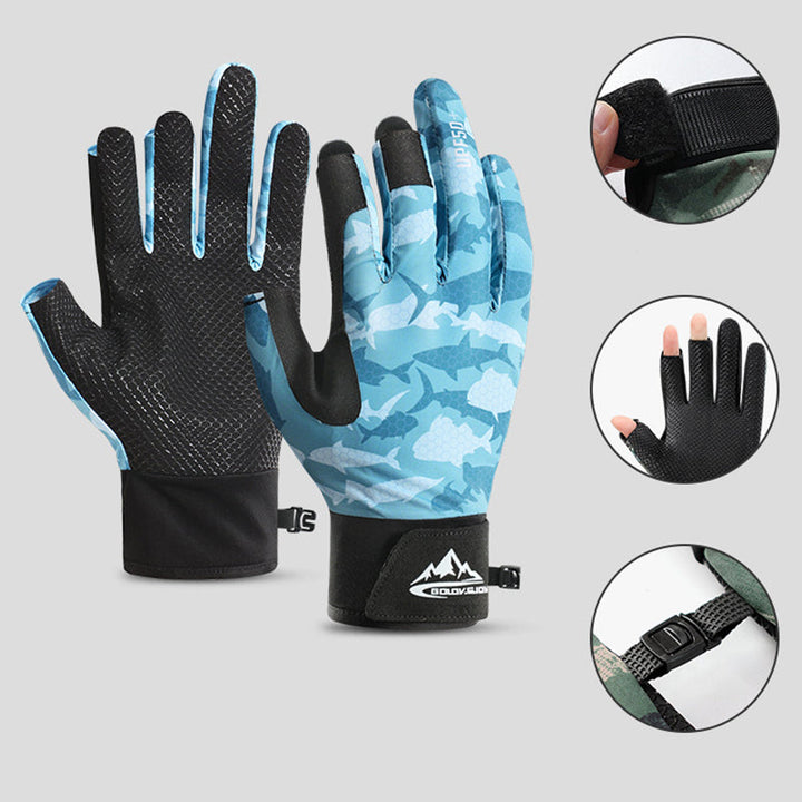 TWS Sun Protection Fingerless Fishing Gloves