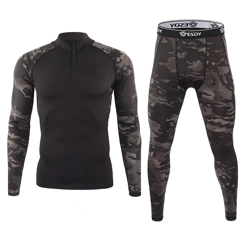 Men's Outdoor Camouflage Underwear Tactical Sports Shapewear Set