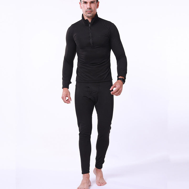 Men's Warm Fleece Underwear Tactical Sports Shapewear Set