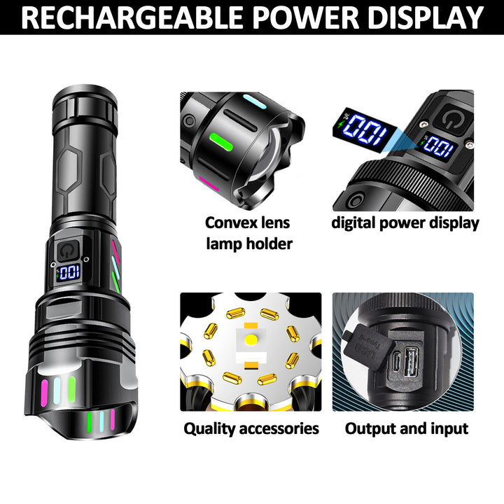 A09 Outdoor Spotlight Rechargeable Tactical LED Flashlight