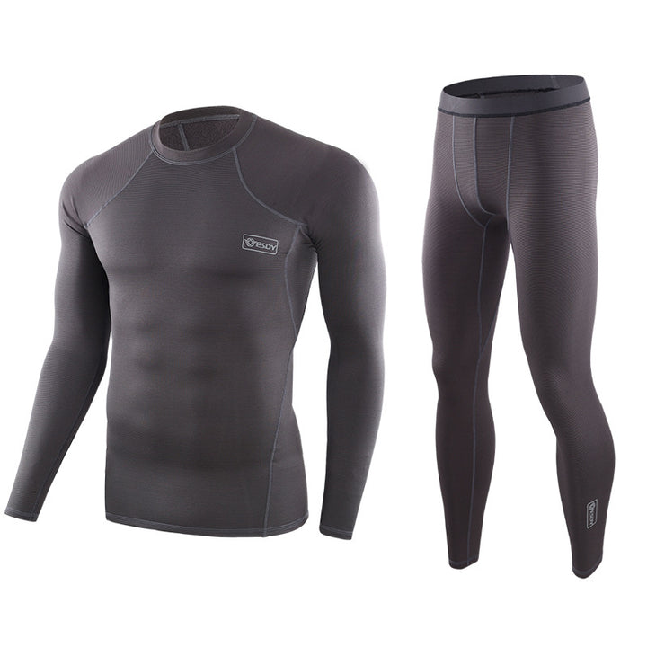 Men's Warm Fleece Training Tactical Sports Shapewear Set