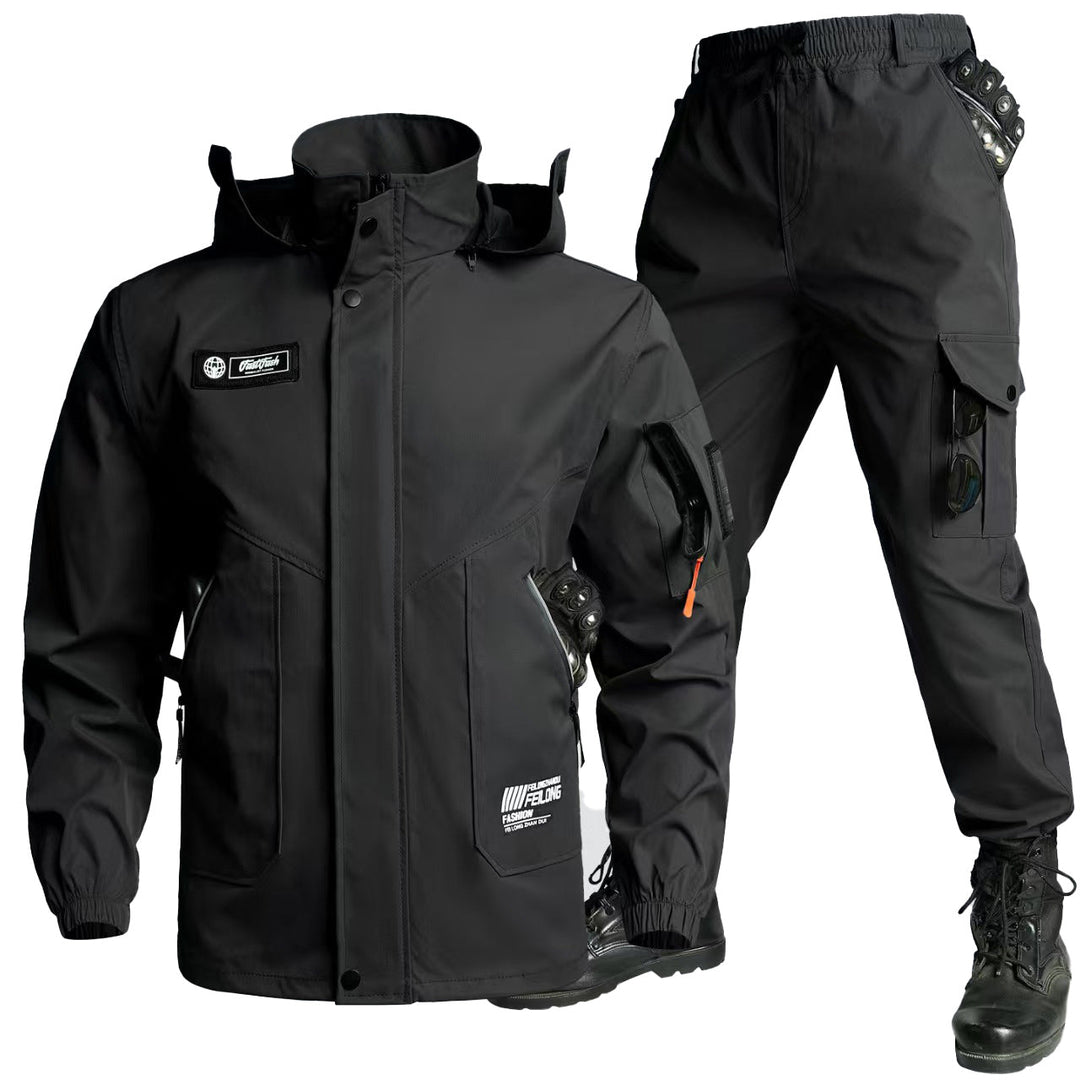 Men's Tactical Softshell Jacket & Cargo Pants Set – Multi-Pocket Outdoor Workwear Suit