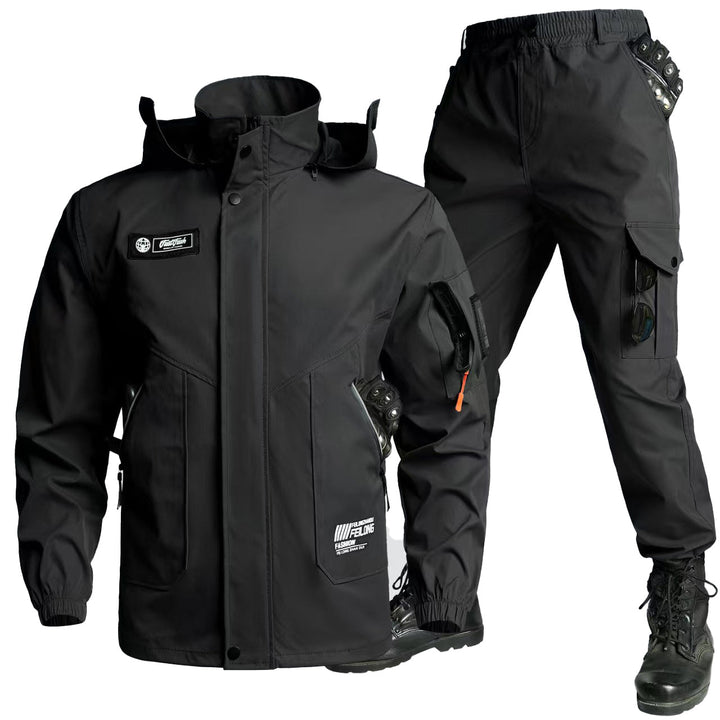 Men's Tactical Softshell Jacket & Cargo Pants Set – Multi-Pocket Outdoor Workwear Suit