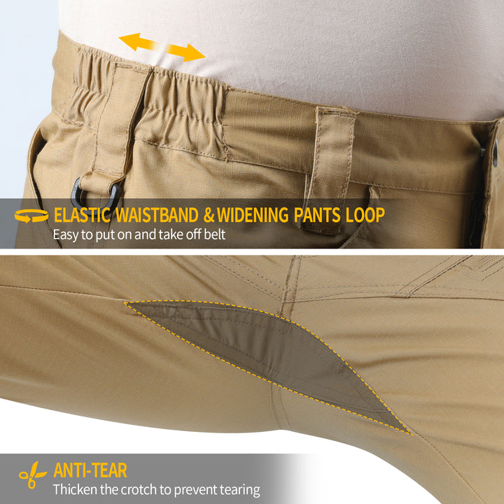 Men's Urban Pro Stretch Tactical Cargo Trousers Desert Brown