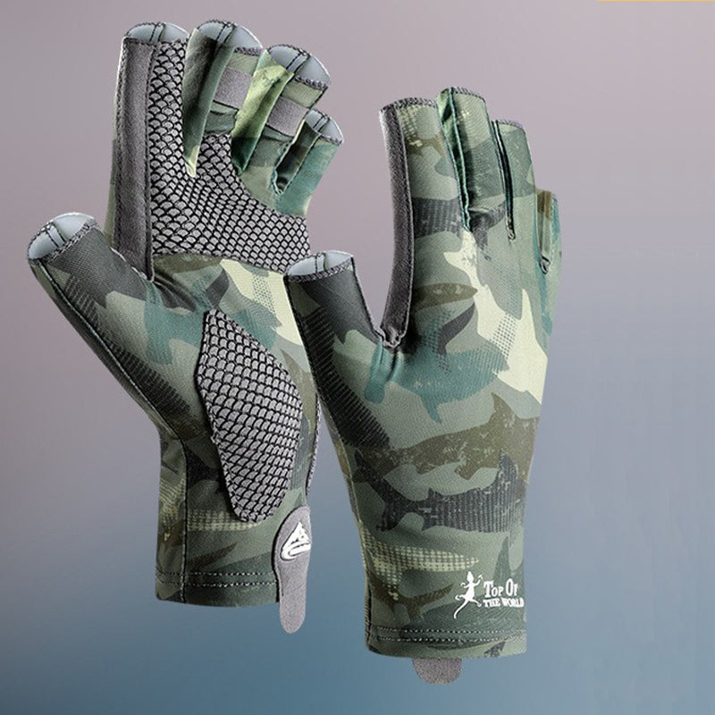TWS Sun Protection Fingerless Fishing Gloves