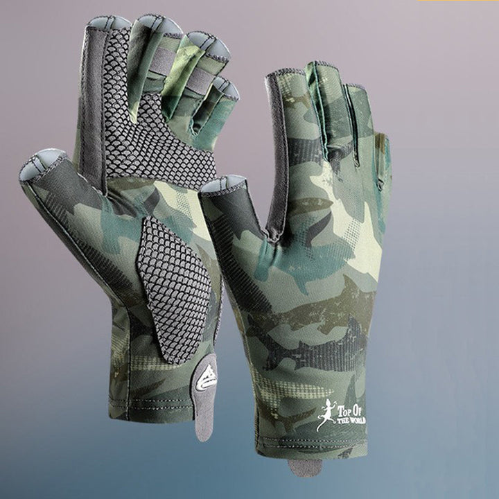 TWS Sun Protection Fingerless Fishing Gloves