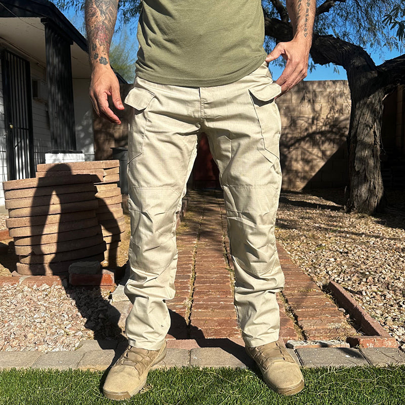 Men's Scout Water Resistant Ripstop Tactical Cargo Pants Khaki