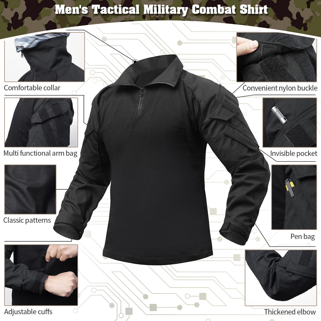 G3 Pro Rapid Assault Combat Shirt With Pockets Black