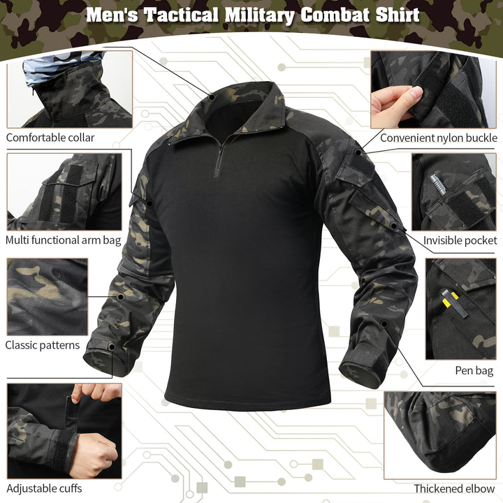 G3 Pro Rapid Assault Combat Shirt With Pockets Dark Camo