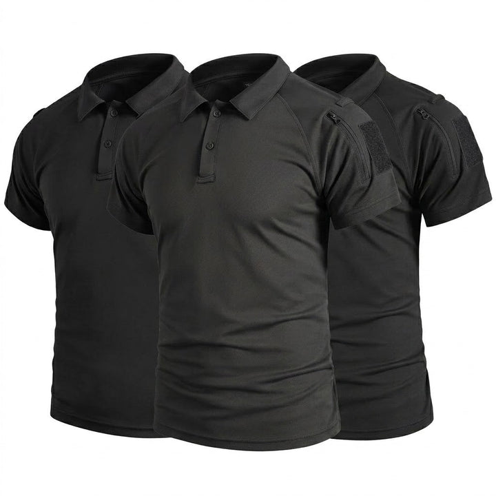 3Pack Men's Quick Dry Polo T-Shirts Short Sleeve UPF 50+ Collared Shirts for Summer