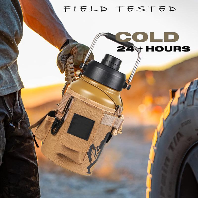 2L/3.8L Portable Cold & Hot Stainless Steel Tactical & Sports Water Bottle