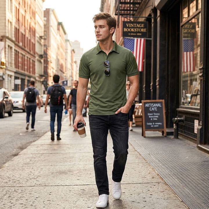 3pack Tactical Men’s Quick-Dry Wear-resistant T-Shirts Polo for Summer