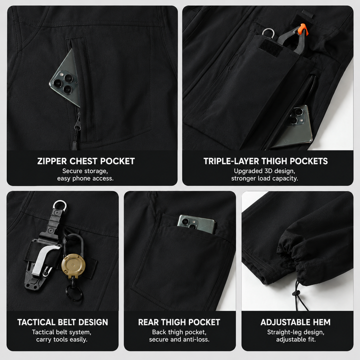 Men's Jacket & Cargo Pants Set Tactical Uniform – Multi-Pocket Windproof Workwear Outfit