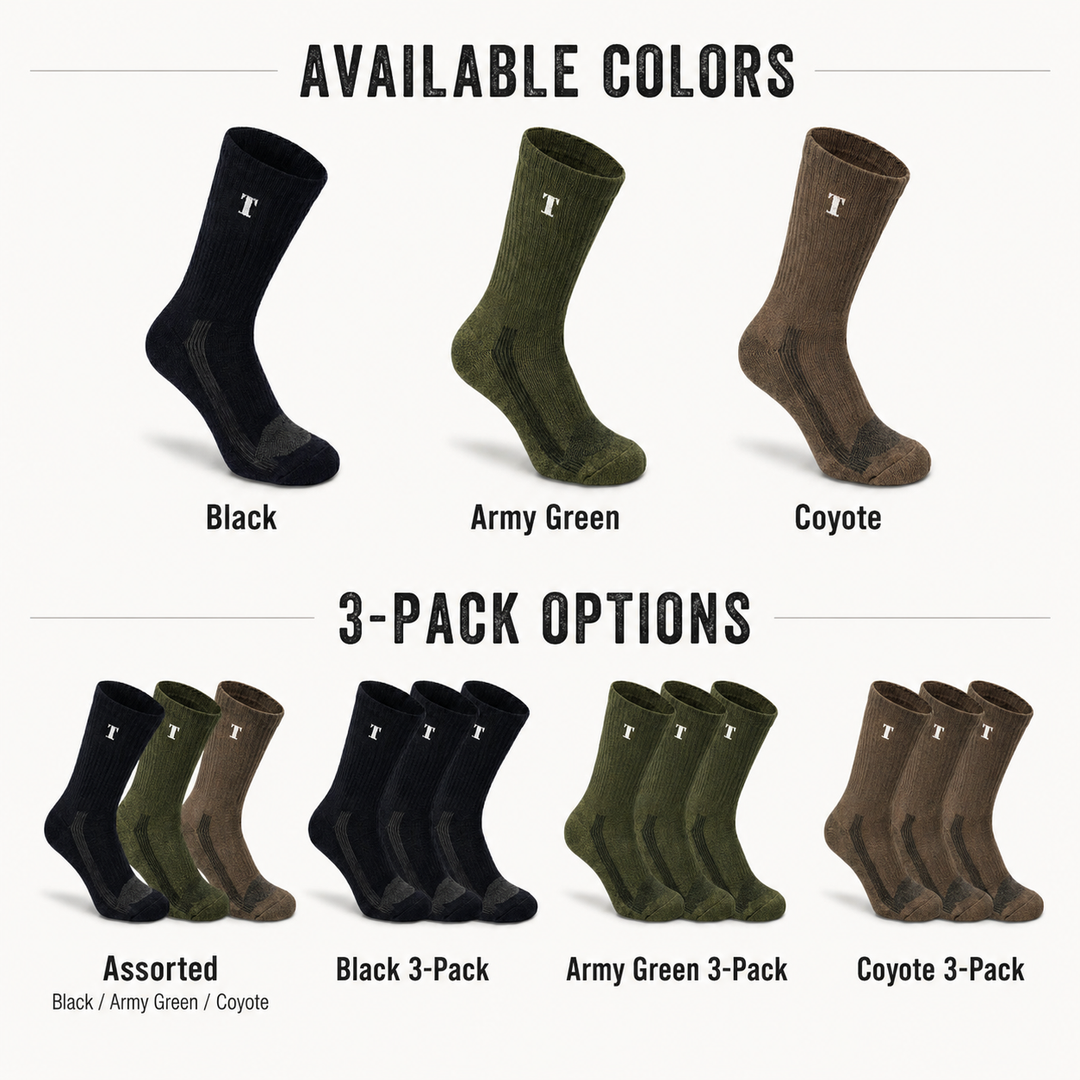 TWS Merino Wool Boot Socks – Hiking, Work & Tactical