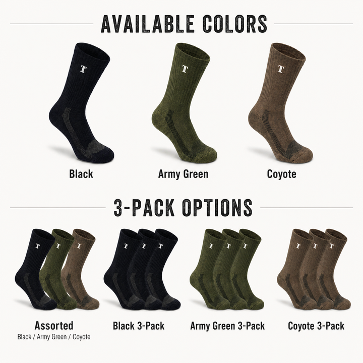 TWS Merino Wool Boot Socks – Hiking, Work & Tactical