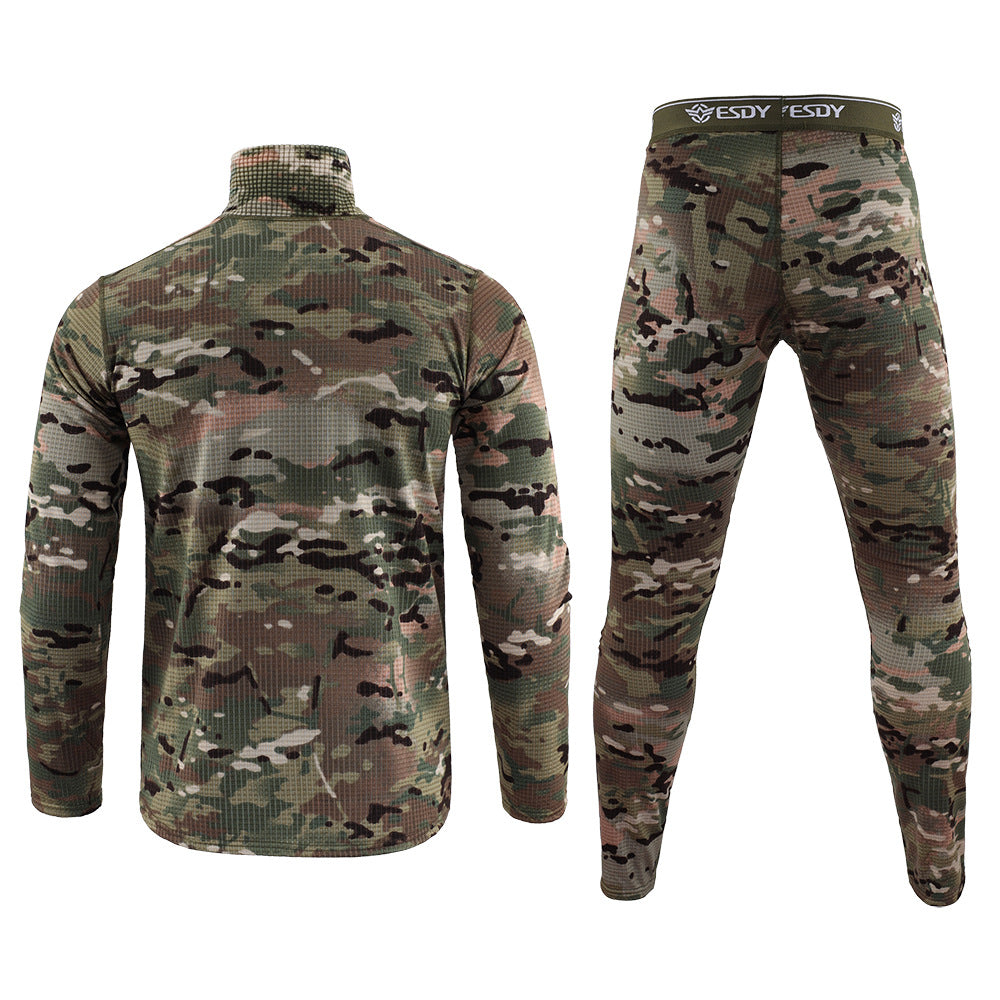 Men's Camouflage Thermal Coat Tactical Sports Underwear Set