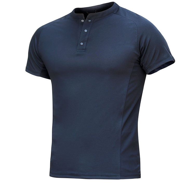Men's Quick-Dry Henley Collar T-Shirts