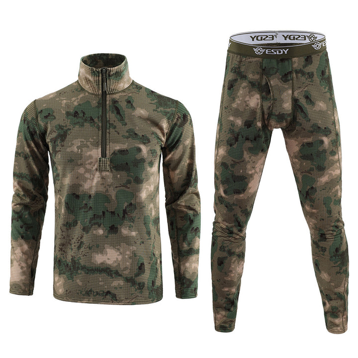 Men's Camouflage Thermal Coat Tactical Sports Underwear Set