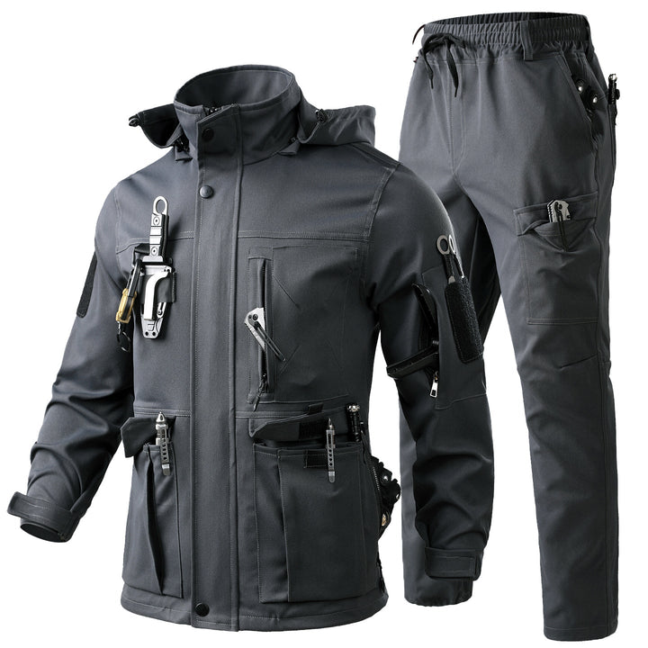 Men's Jacket & Cargo Pants Set Tactical Uniform – Multi-Pocket Windproof Workwear Outfit