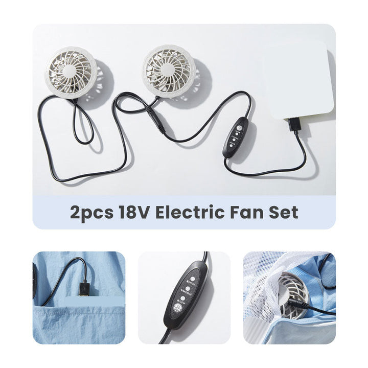 Air Cooling Vest, 2pc Fan 18V Electric Air Conditioned Vest for Hot Weather Outdoor