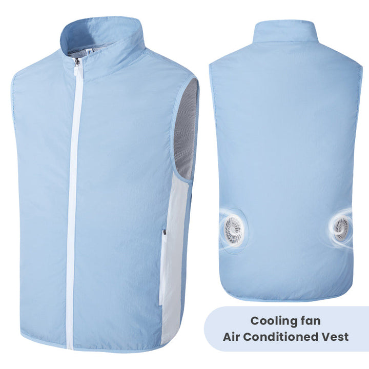 Air Cooling Vest, 2pc Fan 18V Electric Air Conditioned Vest for Hot Weather Outdoor