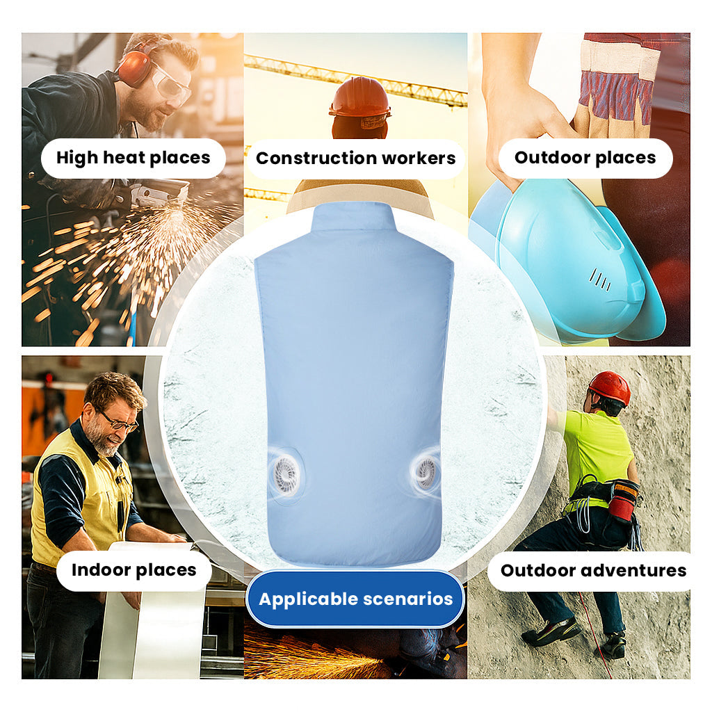 Air Cooling Vest, 2pc Fan 18V Electric Air Conditioned Vest for Hot Weather Outdoor
