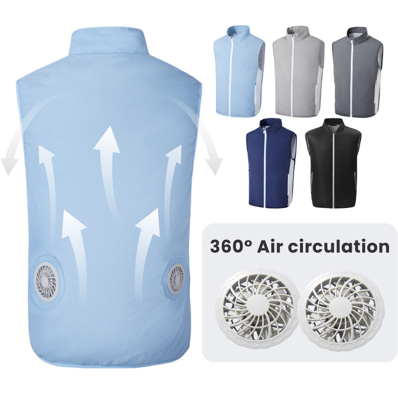 Air Cooling Vest, 2pc Fan 18V Electric Air Conditioned Vest for Hot Weather Outdoor