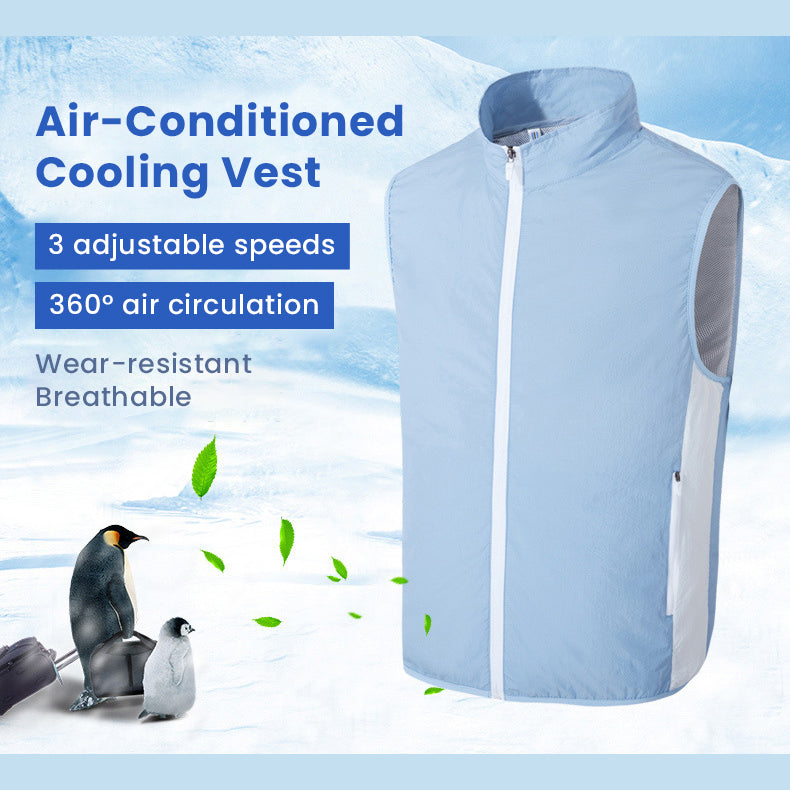 Air Cooling Vest, 2pc Fan 18V Electric Air Conditioned Vest for Hot Weather Outdoor