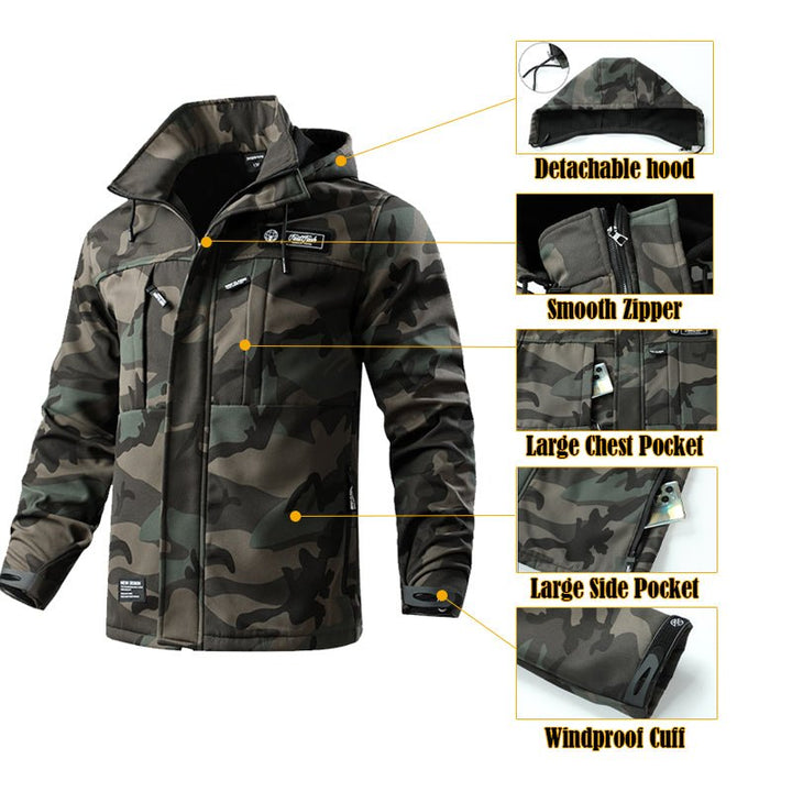 Men's Softshell Fleece - Lined Clothing Suit Waterproof Tactical Uniform - TWS USA