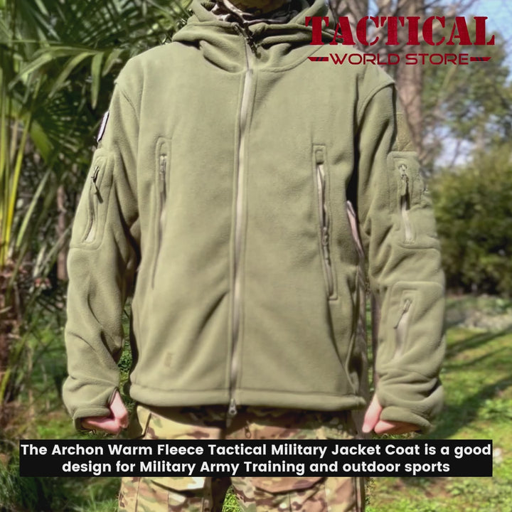 Archon Warm Fleece Hooded Tactical Military Jacket Coat