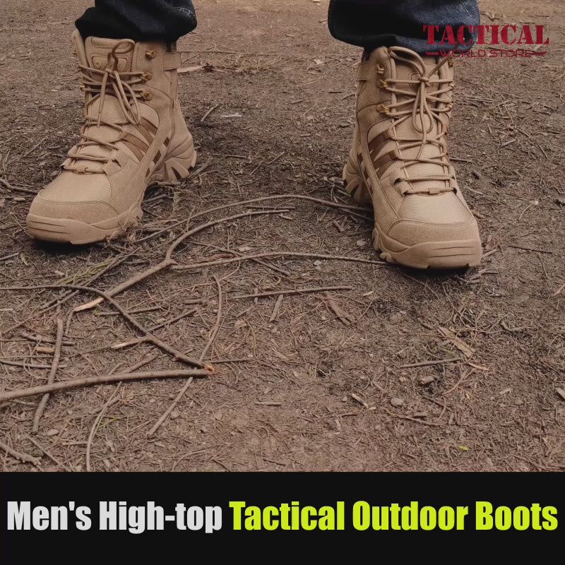 Men's High Top Tactical Outdoor Boots Lightweight Military Boots