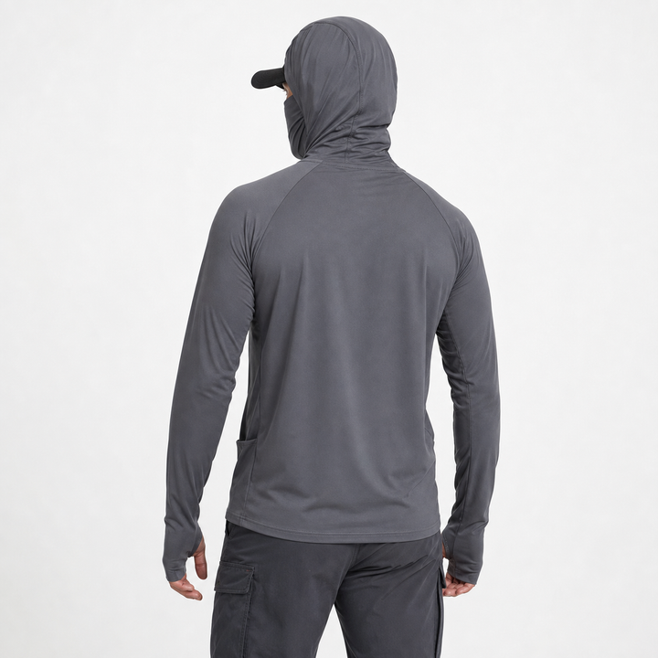 UPF 50+ Hooded Sun Shirt | Lightweight Quick-Dry Fishing Shirt with Built-In Face Mask