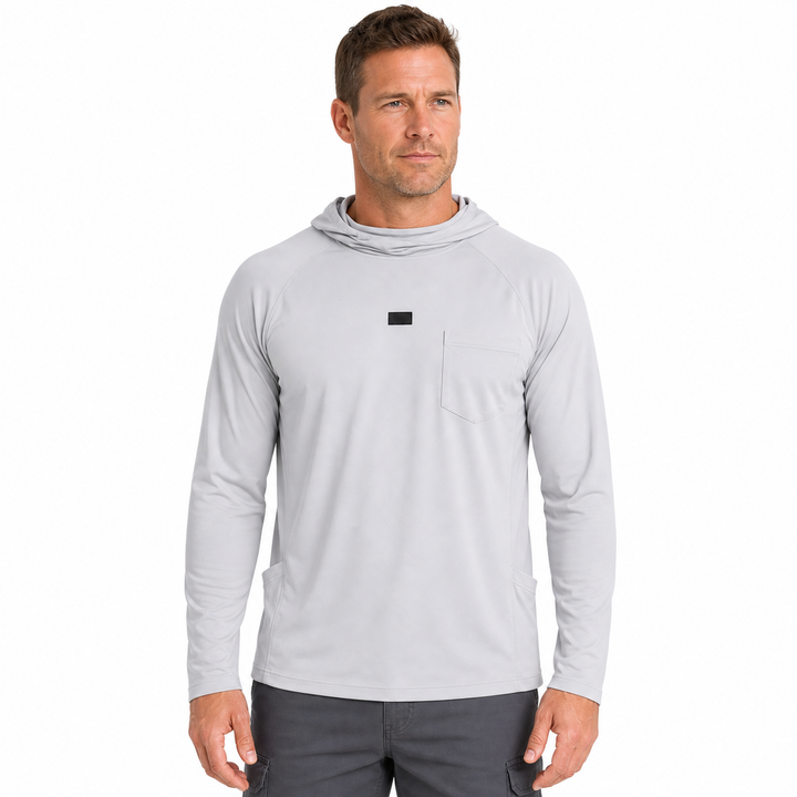 UPF 50+ Hooded Sun Shirt | Lightweight Quick-Dry Fishing Shirt with Built-In Face Mask