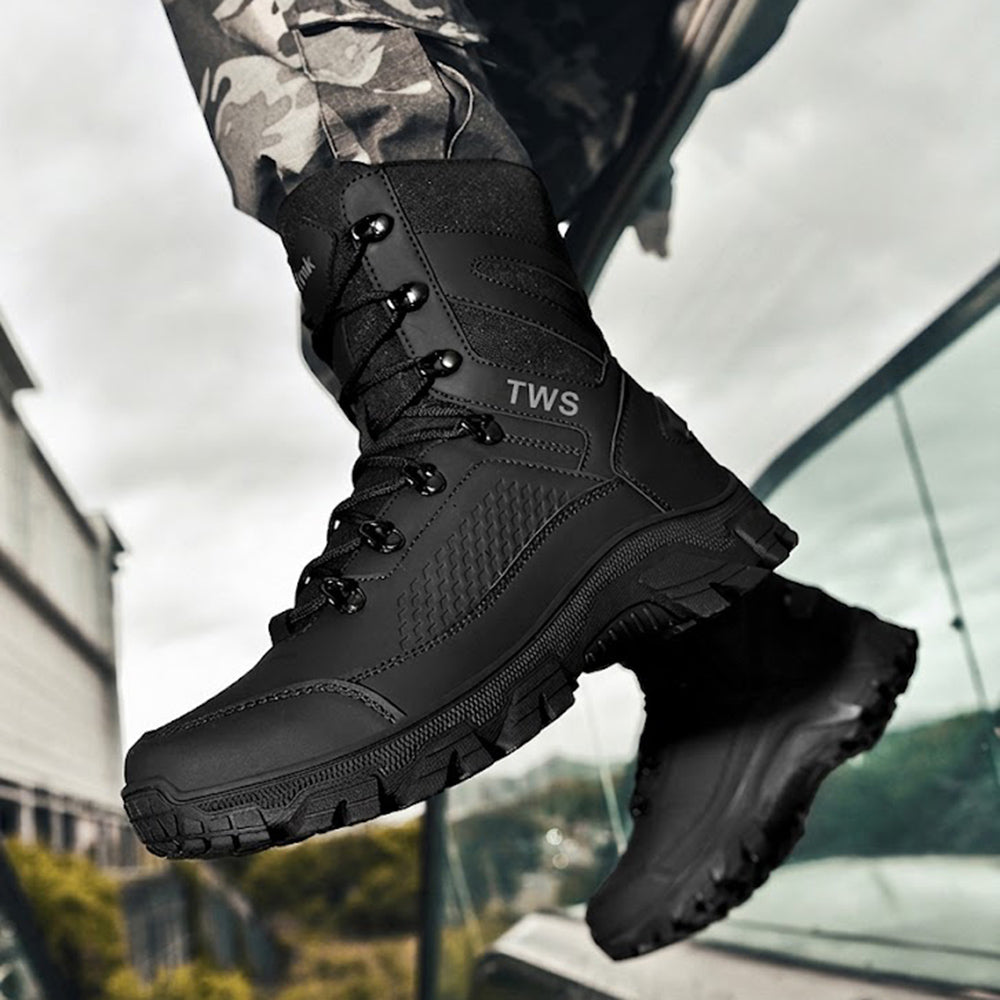 Men’s High-Top Tactical Hiking Boots – Rugged Outdoor Combat Boots with Traction Sole