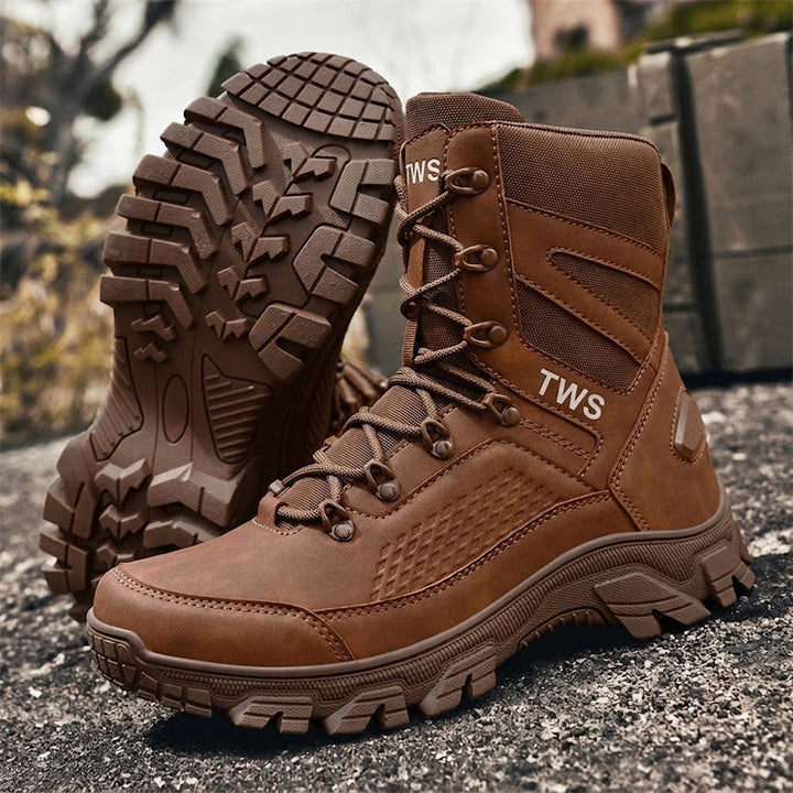 Men’s High-Top Tactical Hiking Boots – Rugged Outdoor Combat Boots with Traction Sole