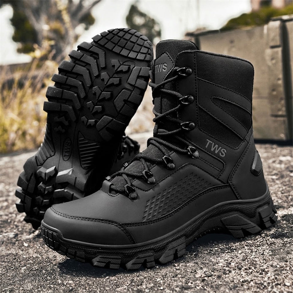 Men’s High-Top Tactical Hiking Boots – Rugged Outdoor Combat Boots with Traction Sole