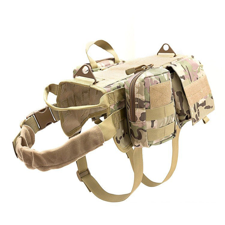 3 Colors Tactical Dog Harness Adjustable Military K9 Harness Vest with 3 Detachable Pouches